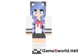 Neko Kawaii School Girl скин для Minecraft