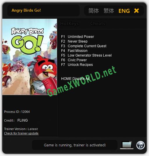 Angry Birds Go!: Читы, Трейнер +7 [FLiNG]