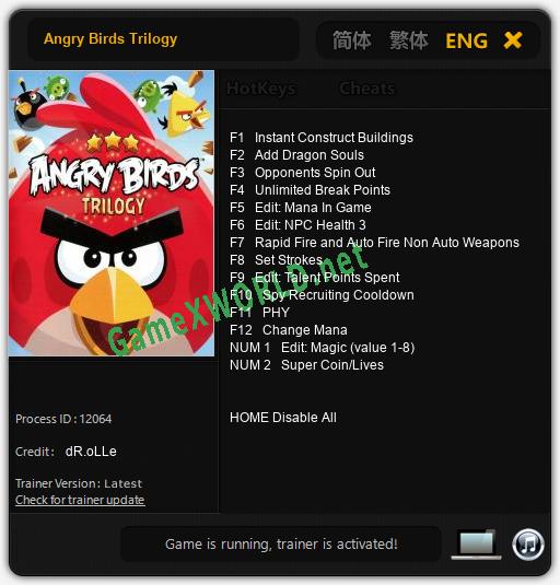Angry Birds Trilogy: Читы, Трейнер +14 [dR.oLLe]