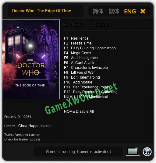 Doctor Who: The Edge Of Time: Читы, Трейнер +13 [CheatHappens.com]