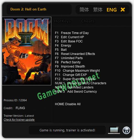 Doom 2: Hell on Earth: Читы, Трейнер +15 [FLiNG]