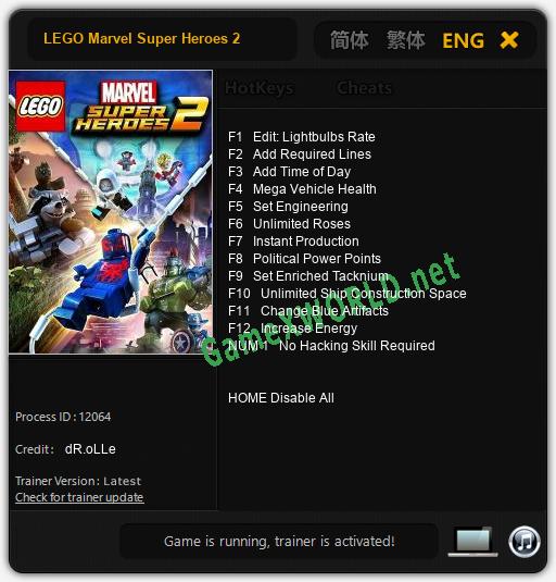 LEGO Marvel Super Heroes 2: Читы, Трейнер +13 [dR.oLLe]