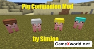 Скачать мод Свиньи (Pig Companion Mod) для Майнкрафт 1.4.7