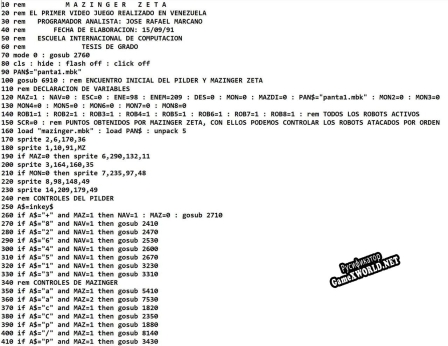Русификатор для Mazinger Z versión Atari ST (STOS) 1989-1991