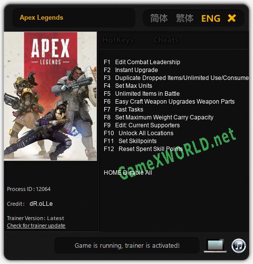 Apex Legends: Читы, Трейнер +12 [dR.oLLe]