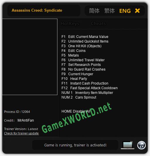 Assassins Creed: Syndicate: Читы, Трейнер +14 [MrAntiFan]
