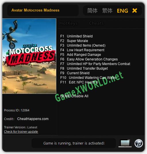 Avatar Motocross Madness: Читы, Трейнер +11 [CheatHappens.com]