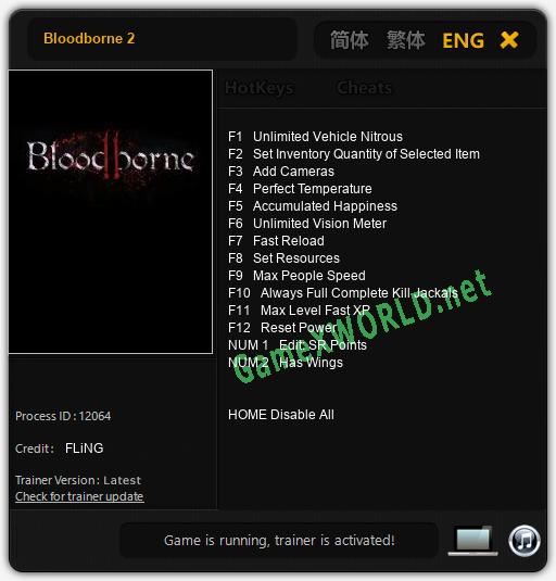 Bloodborne 2: Читы, Трейнер +14 [FLiNG]