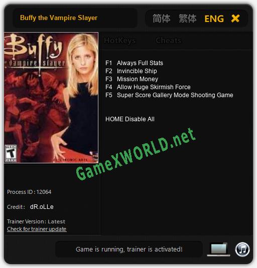 Buffy the Vampire Slayer: Читы, Трейнер +5 [dR.oLLe]