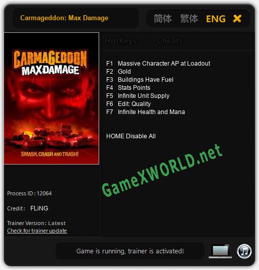 Carmageddon: Max Damage: Читы, Трейнер +7 [FLiNG]