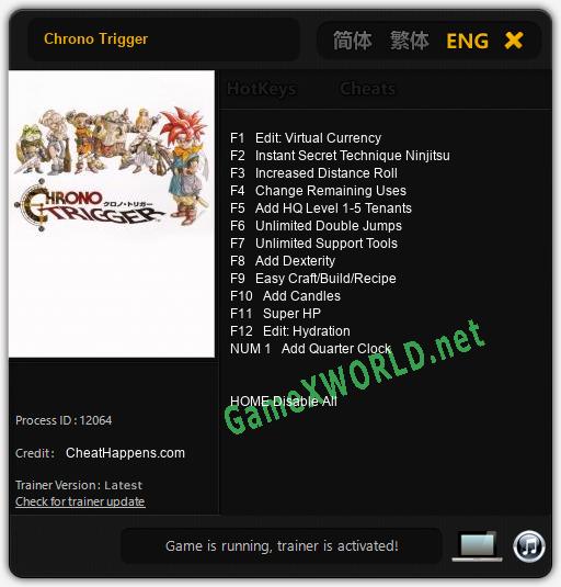 Chrono Trigger: Читы, Трейнер +13 [CheatHappens.com]