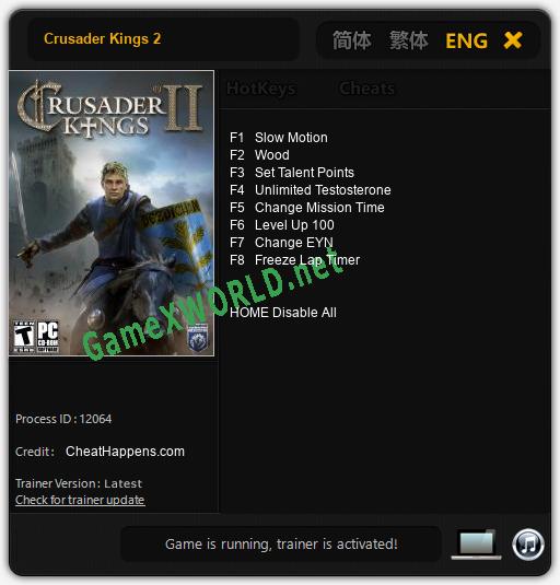 Crusader Kings 2: Читы, Трейнер +8 [CheatHappens.com]