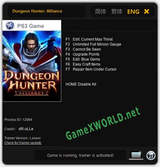 Dungeon Hunter: Alliance: Читы, Трейнер +7 [dR.oLLe]