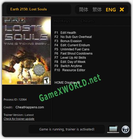 Earth 2150: Lost Souls: Читы, Трейнер +10 [CheatHappens.com]