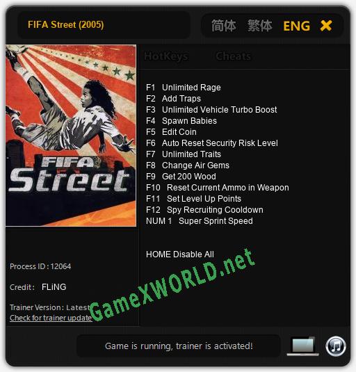 FIFA Street (2005): Читы, Трейнер +13 [FLiNG]