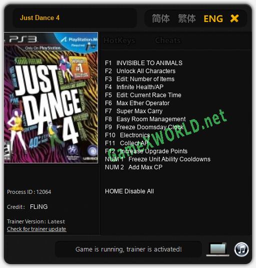 Just Dance 4: Читы, Трейнер +14 [FLiNG]