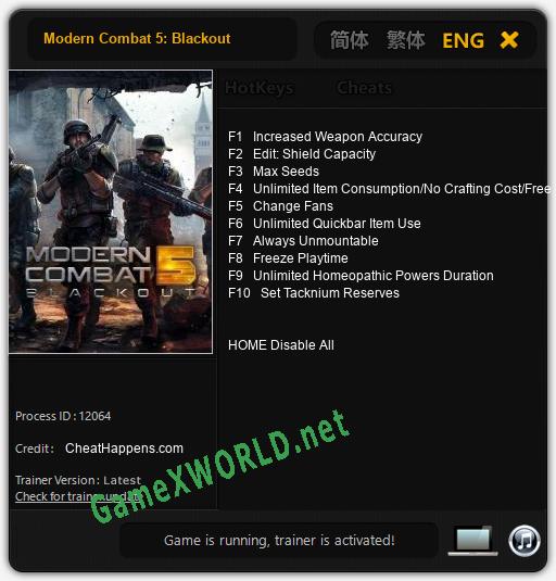 Modern Combat 5: Blackout: Читы, Трейнер +10 [CheatHappens.com]