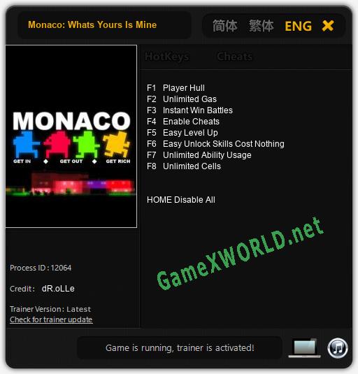Monaco: Whats Yours Is Mine: Читы, Трейнер +8 [dR.oLLe]