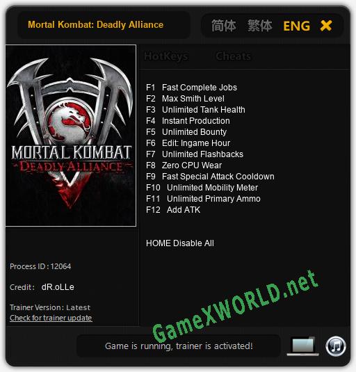 Mortal Kombat: Deadly Alliance: Читы, Трейнер +12 [dR.oLLe]