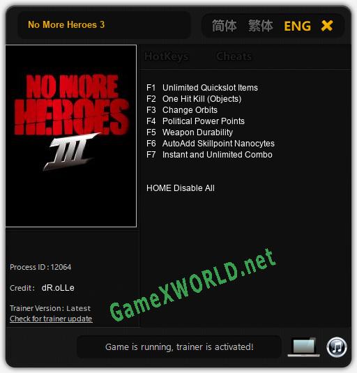 No More Heroes 3: Читы, Трейнер +7 [dR.oLLe]