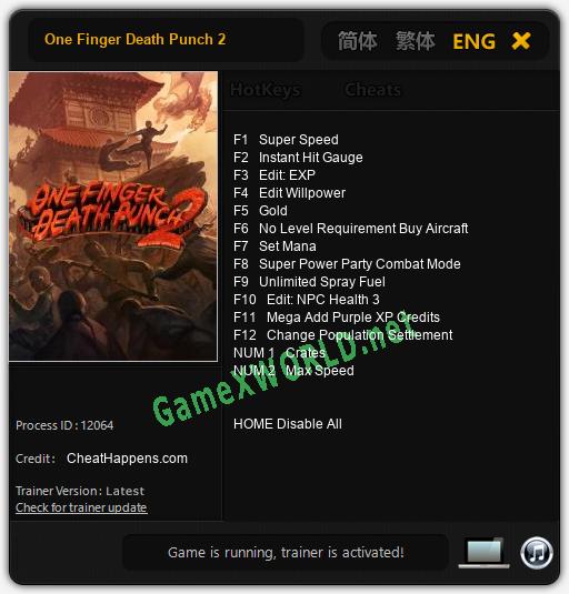 One Finger Death Punch 2: Читы, Трейнер +14 [CheatHappens.com]