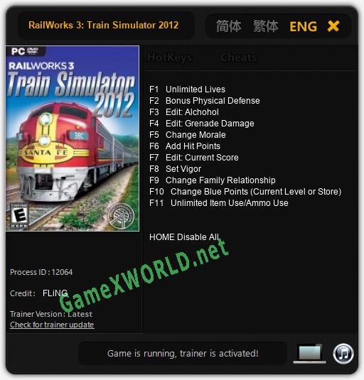 RailWorks 3: Train Simulator 2012: Читы, Трейнер +11 [FLiNG]
