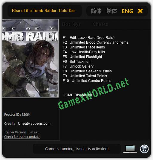 Rise of the Tomb Raider: Cold Darkness Awakened: Читы, Трейнер +10 [CheatHappens.com]