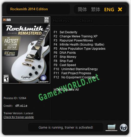 Rocksmith 2014 Edition: Читы, Трейнер +12 [dR.oLLe]