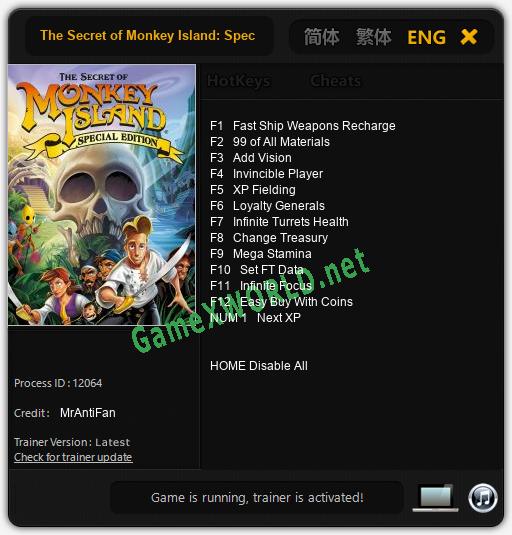 The Secret of Monkey Island: Special Edition: Читы, Трейнер +13 [MrAntiFan]