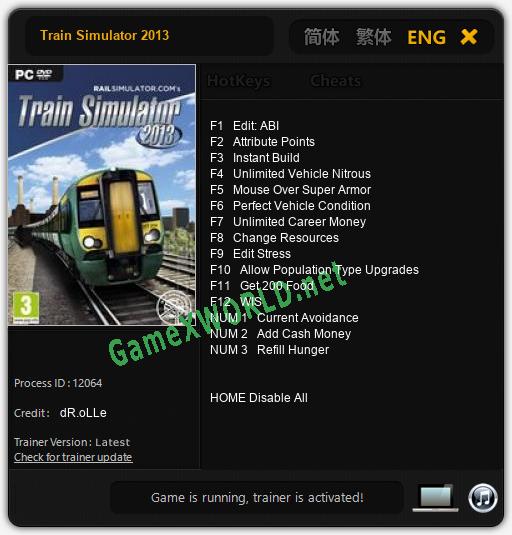 Train Simulator 2013: Читы, Трейнер +15 [dR.oLLe]