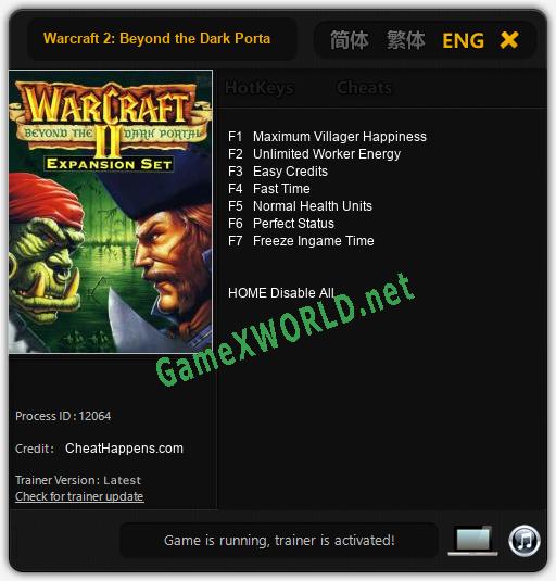 Warcraft 2: Beyond the Dark Portal: Читы, Трейнер +7 [CheatHappens.com]