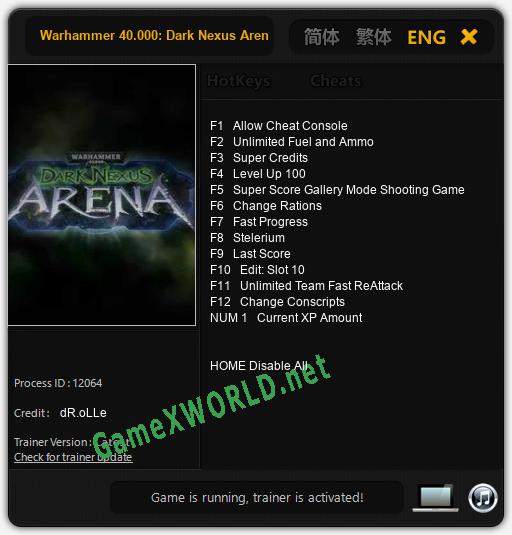 Warhammer 40.000: Dark Nexus Arena: Читы, Трейнер +13 [dR.oLLe]